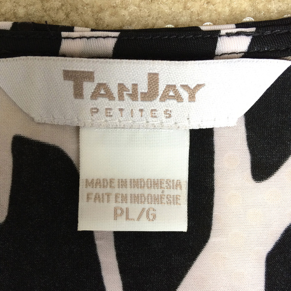 Tanjay Black White Sparkly Sleeveless Blouse PL - Picture 4 of 5